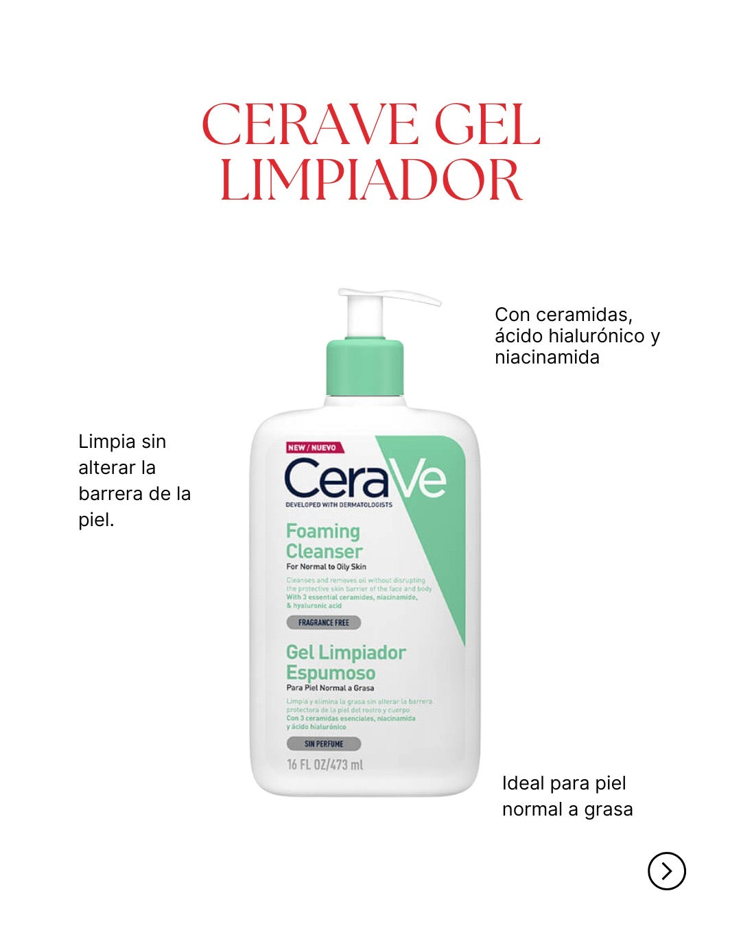 Cerave Gel Limpiador facial 562 ml