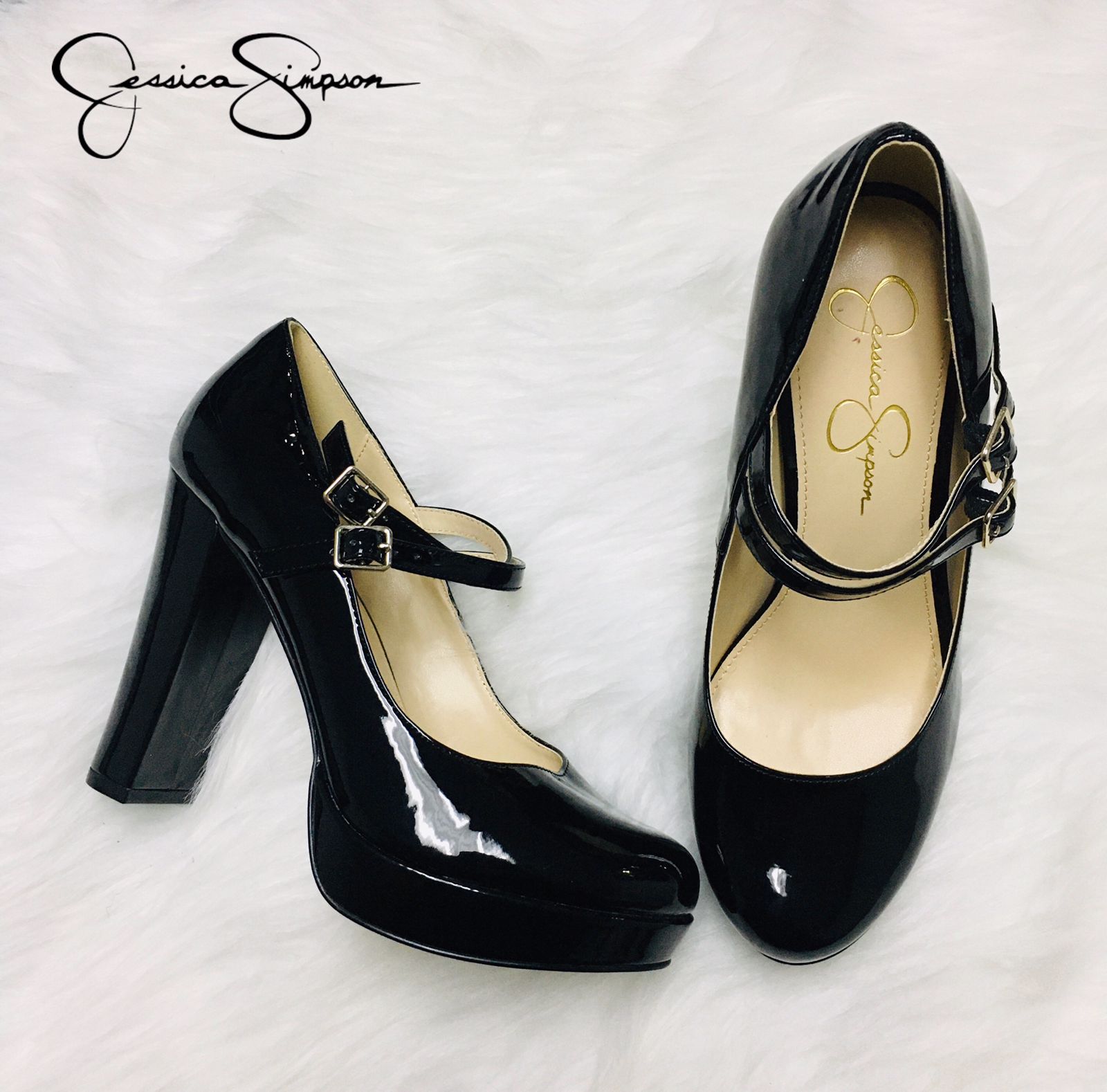 Toe Zapatos Jessica Simpson Jessica Simpson Zapato Negro Charol